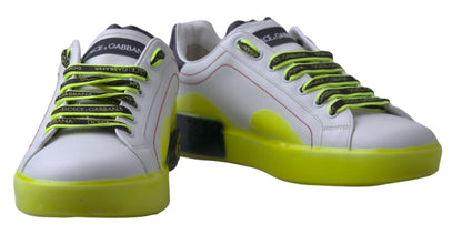 Baskets Dolce & Gabbana homme Portofino en cuir blanc et jaune – MV4980