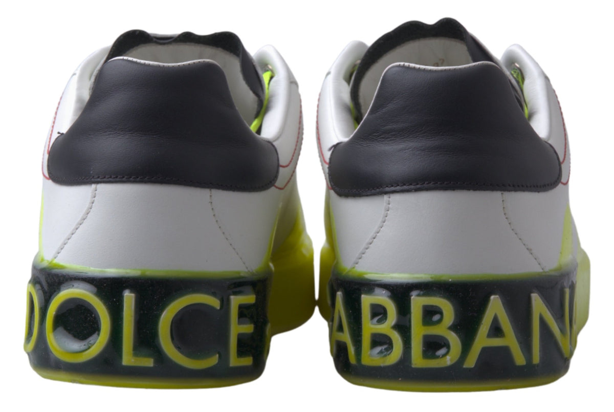 Baskets Dolce & Gabbana homme Portofino en cuir blanc et jaune – MV4980