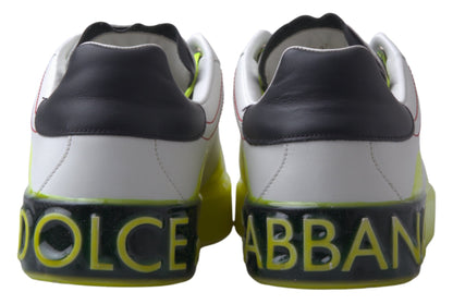 Baskets Dolce & Gabbana homme Portofino en cuir blanc et jaune – MV4980