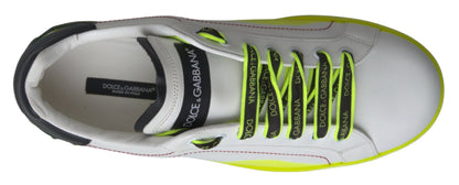 Baskets Dolce & Gabbana homme Portofino en cuir blanc et jaune – MV4980