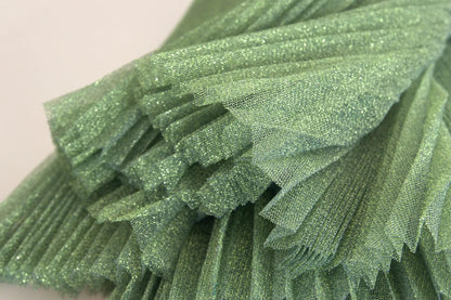 Dolce & Gabbana Metallic Green High Waist A-line Pleated Skirt by Dolce & Gabbana