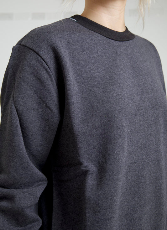 Dolce & Gabbana Damenpullover mit Rundhalsausschnitt aus dunkelgrauem Baumwollstrick – TSH8085