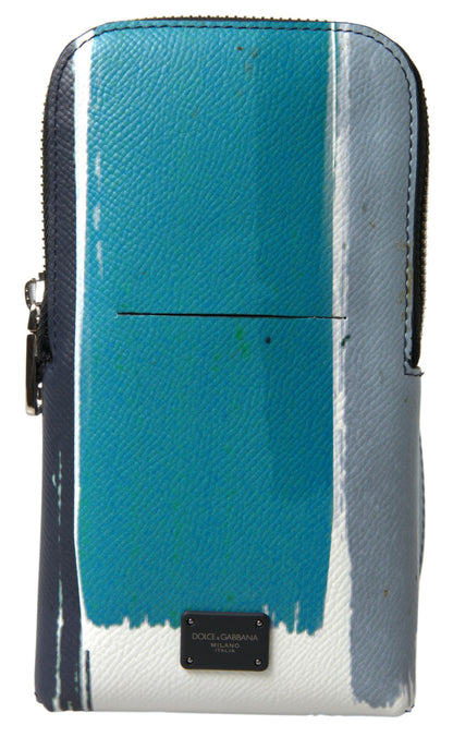 Dolce & Gabbana Men’s Blue Leather Phone Shoulder Bag – BAG1083
