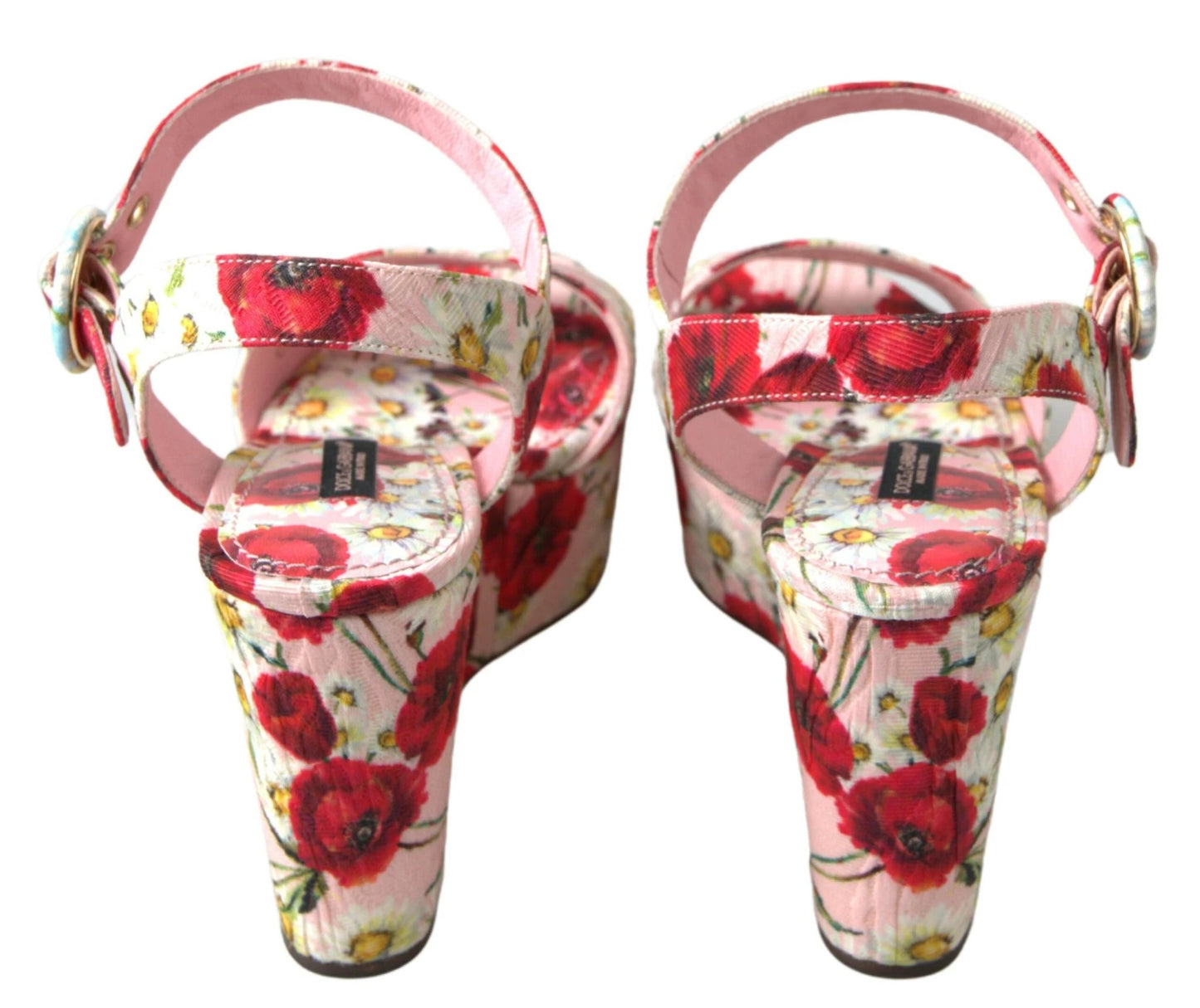 Dolce & Gabbana Multicolor floral print Wedges Floral Ankle Strap Sandals by Dolce & Gabbana
