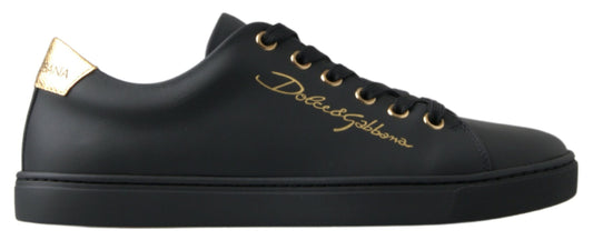 Baskets Dolce & Gabbana femme Classic en cuir noir et doré – LA10248