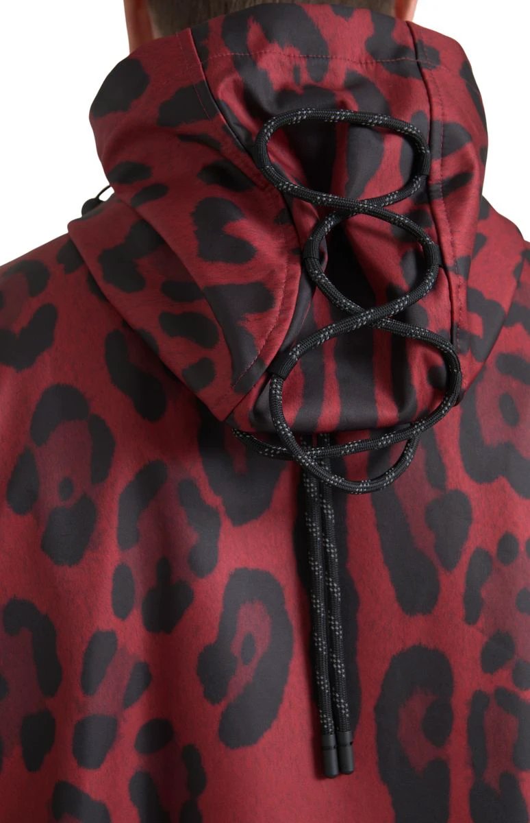 Dolce & Gabbana Red Leopard Hooded Rain Coat Jacket by Dolce & Gabbana