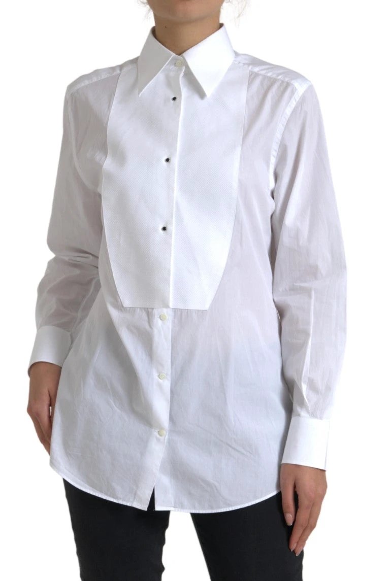 Dolce & Gabbana Cotton Collared Long Sleeves Shirt White by Dolce & Gabbana