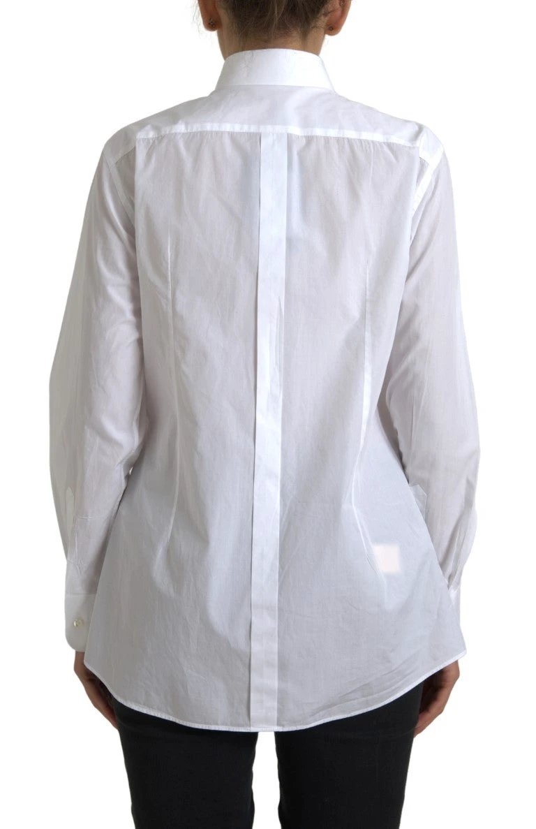 Dolce & Gabbana Cotton Collared Long Sleeves Shirt White by Dolce & Gabbana