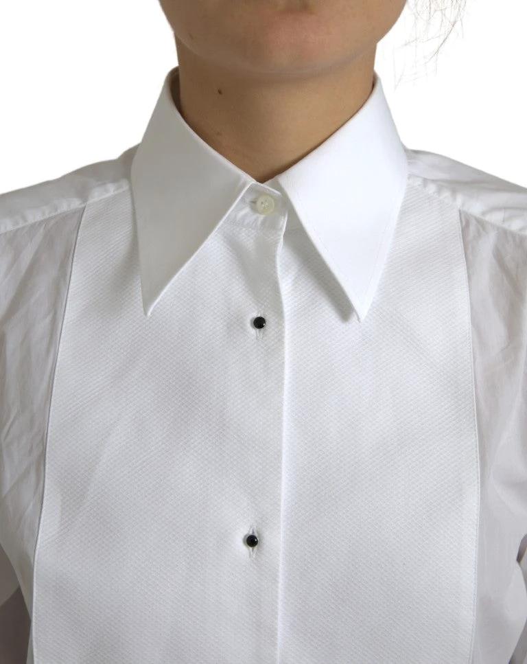 Dolce & Gabbana Cotton Collared Long Sleeves Shirt White by Dolce & Gabbana