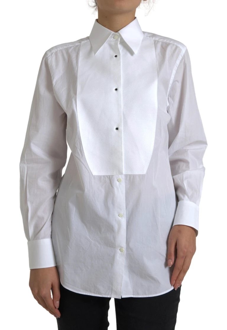 Dolce & Gabbana Cotton Collared Long Sleeves Shirt White by Dolce & Gabbana