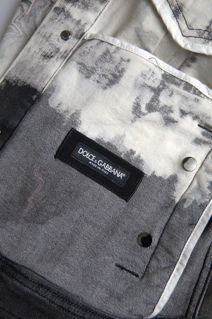 Dolce & Gabbana Multicolor Cotton Collared Denim Jacket by Dolce & Gabbana