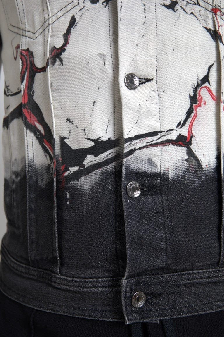 Dolce & Gabbana Multicolor Cotton Collared Denim Jacket by Dolce & Gabbana