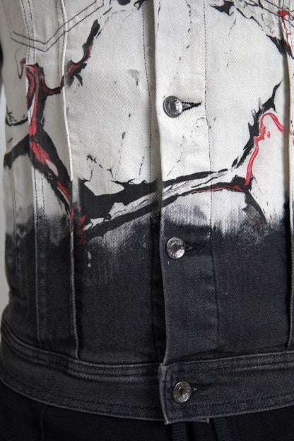 Dolce & Gabbana Multicolor Cotton Collared Denim Jacket by Dolce & Gabbana