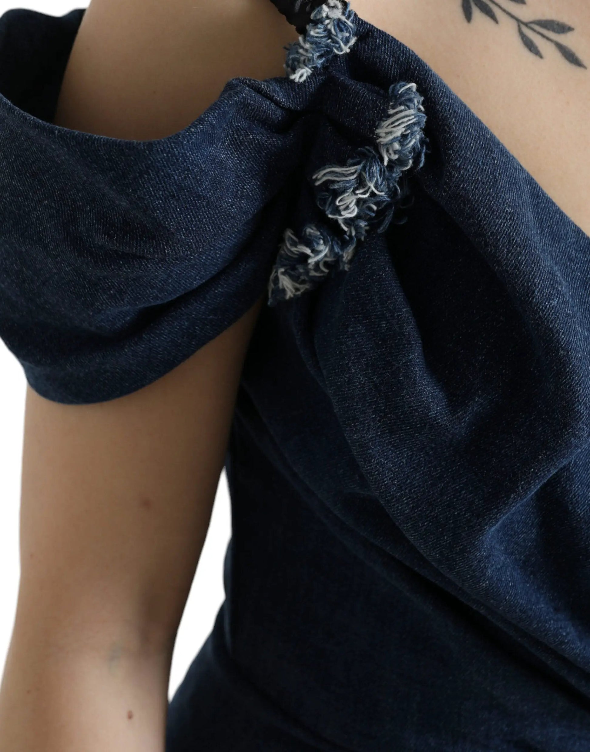 Dolce & Gabbana Blue Patchwork Two Tone Denim Mini Dress by Dolce & Gabbana