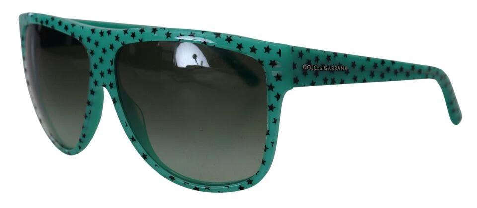 Dolce & Gabbana Green Stars Acetate Square Shades Sunglasses by Dolce & Gabbana