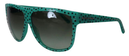 Dolce & Gabbana Green Stars Acetate Square Shades Sunglasses by Dolce & Gabbana