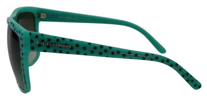Dolce & Gabbana Green Stars Acetate Square Shades Sunglasses by Dolce & Gabbana