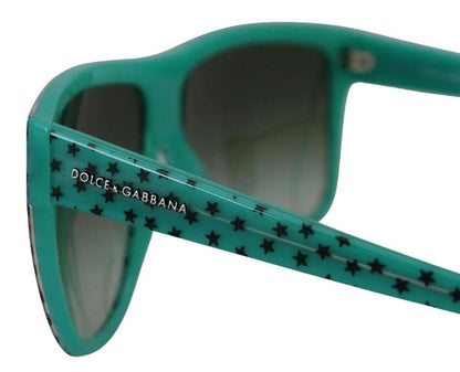Dolce & Gabbana Green Stars Acetate Square Shades Sunglasses by Dolce & Gabbana
