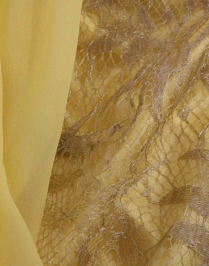 Dolce & Gabbana Yellow lace crystal mini dress by Dolce & Gabbana