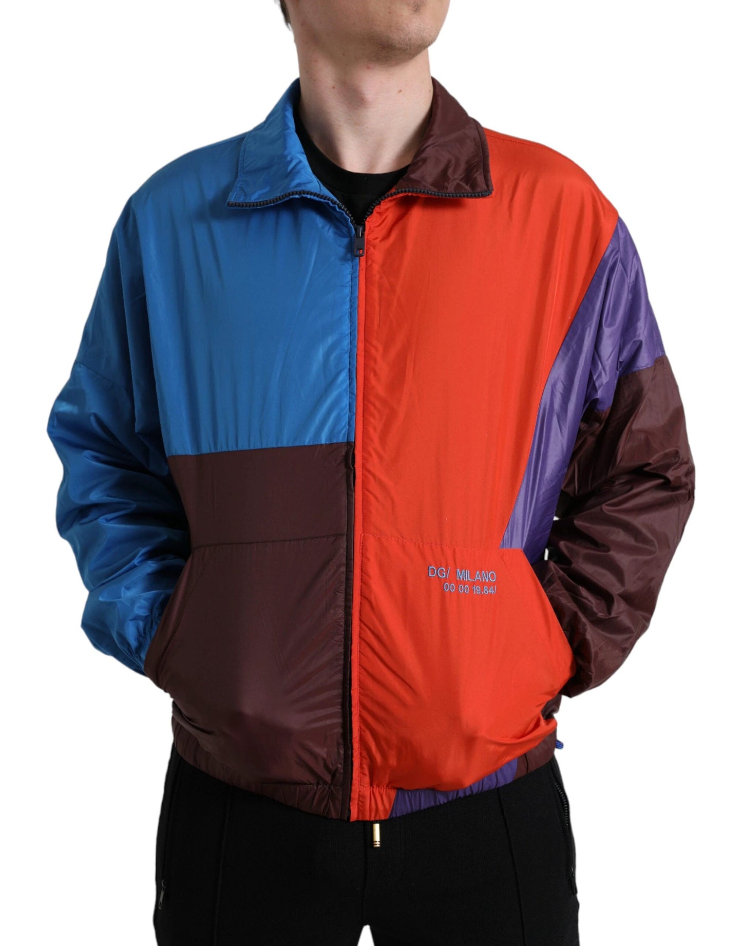 Dolce & Gabbana Multicolor Color Windbreaker Jacket by Dolce & Gabbana