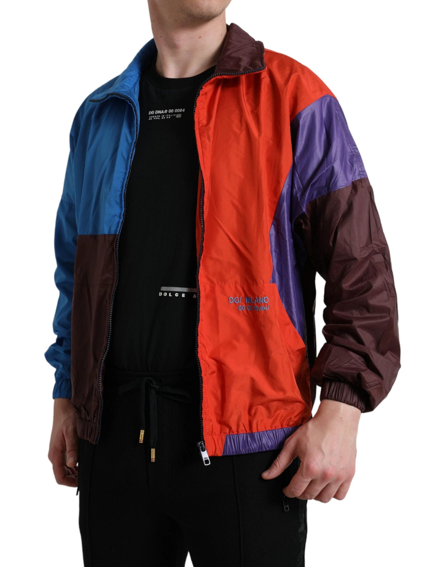Dolce & Gabbana Multicolor Color Windbreaker Jacket by Dolce & Gabbana