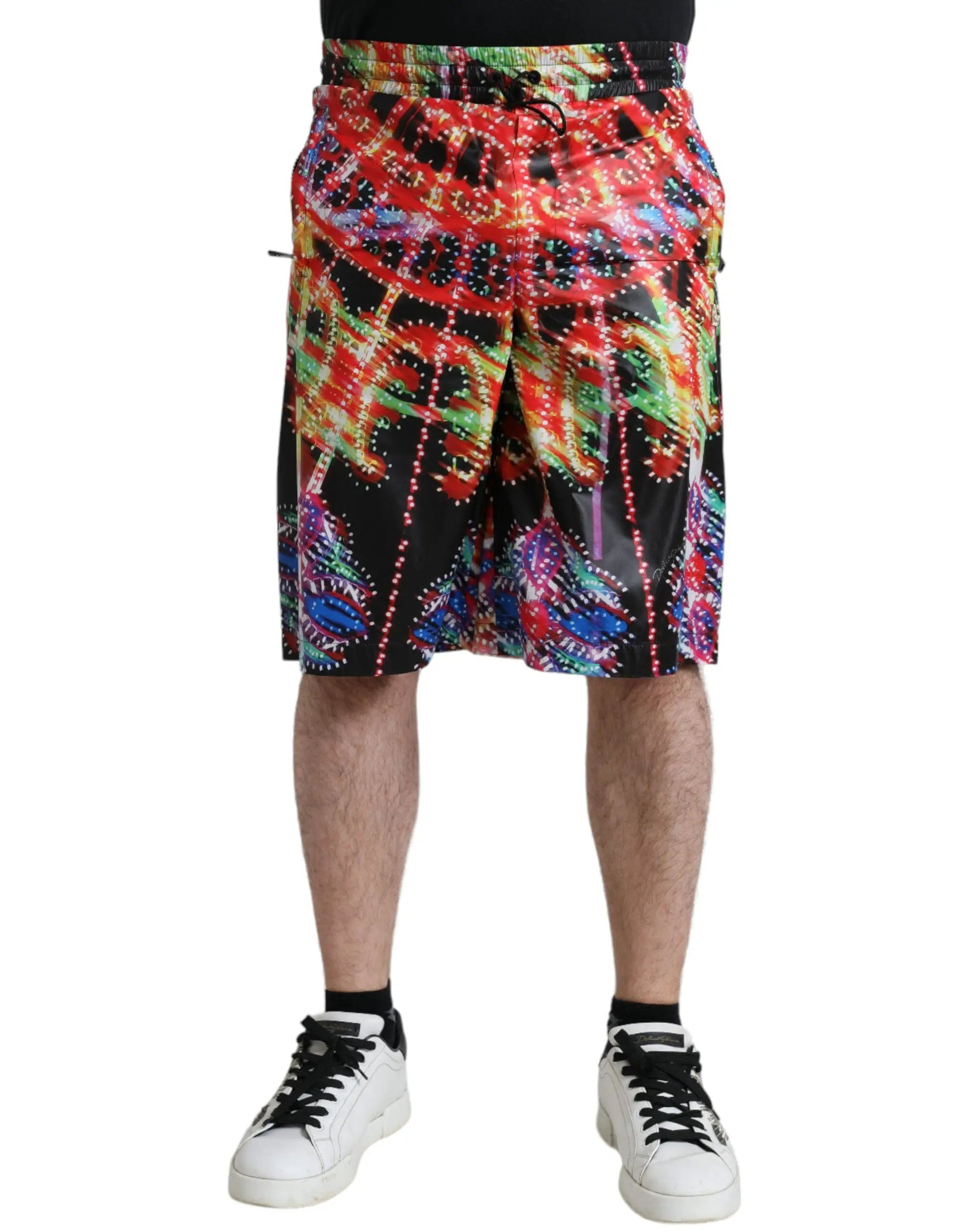 Dolce & Gabbana Multicolor Luminarie Print Men Bermuda Shorts by Dolce & Gabbana