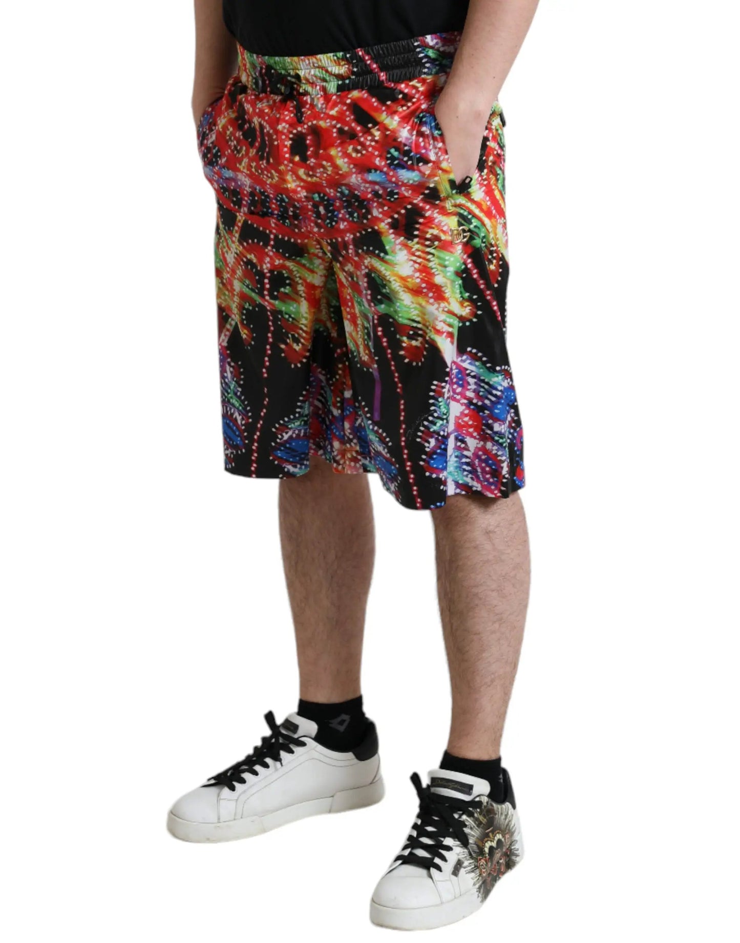 Dolce & Gabbana Multicolor Luminarie Print Men Bermuda Shorts by Dolce & Gabbana