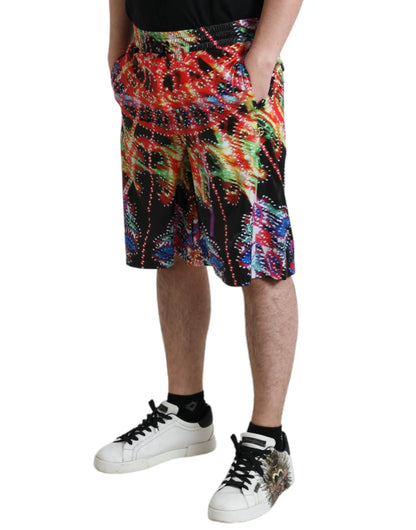 Dolce & Gabbana Multicolor Luminarie Print Men Bermuda Shorts by Dolce & Gabbana
