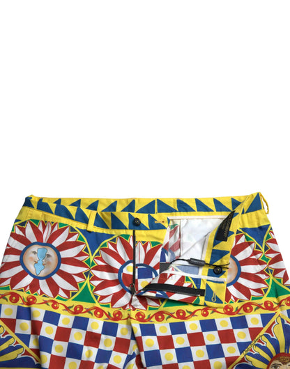 Dolce & Gabbana Multicolor Carretto Print Men Bermuda Shorts by Dolce & Gabbana