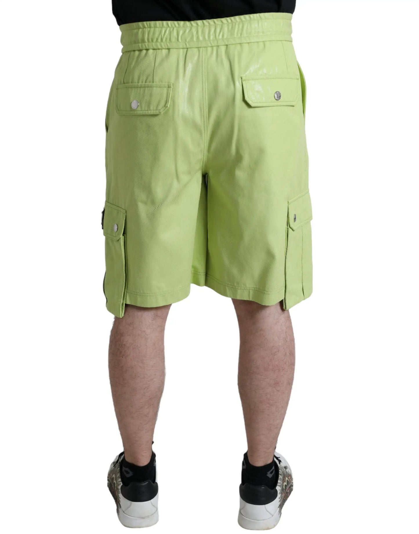 Dolce & Gabbana Light Green Cotton Men Cargo Bermuda Shorts by Dolce & Gabbana