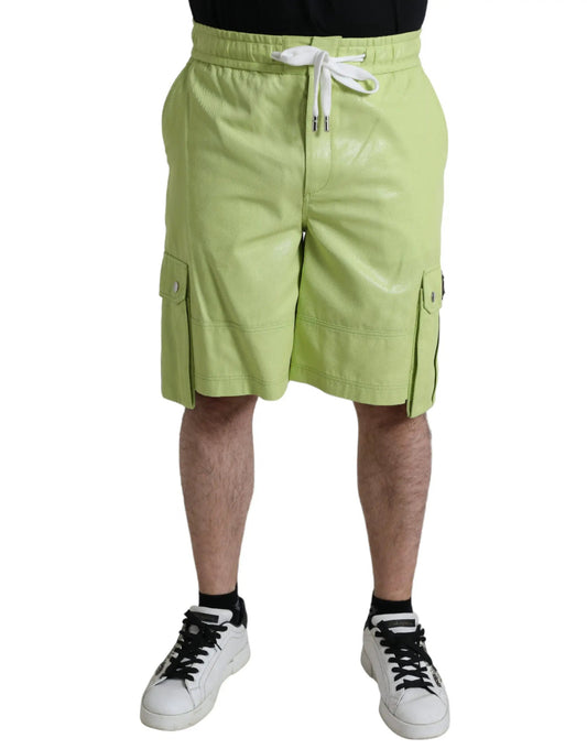 Dolce & Gabbana Light Green Cotton Men Cargo Bermuda Shorts by Dolce & Gabbana