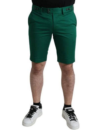 Dolce & Gabbana Deep Green Cotton Stretch Men Bermuda Shorts by Dolce & Gabbana