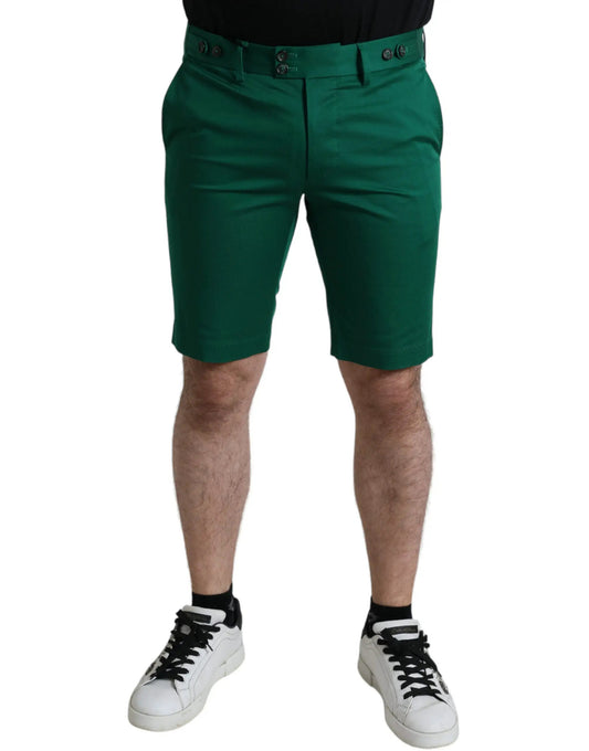 Dolce & Gabbana Deep Green Cotton Stretch Men Bermuda Shorts by Dolce & Gabbana
