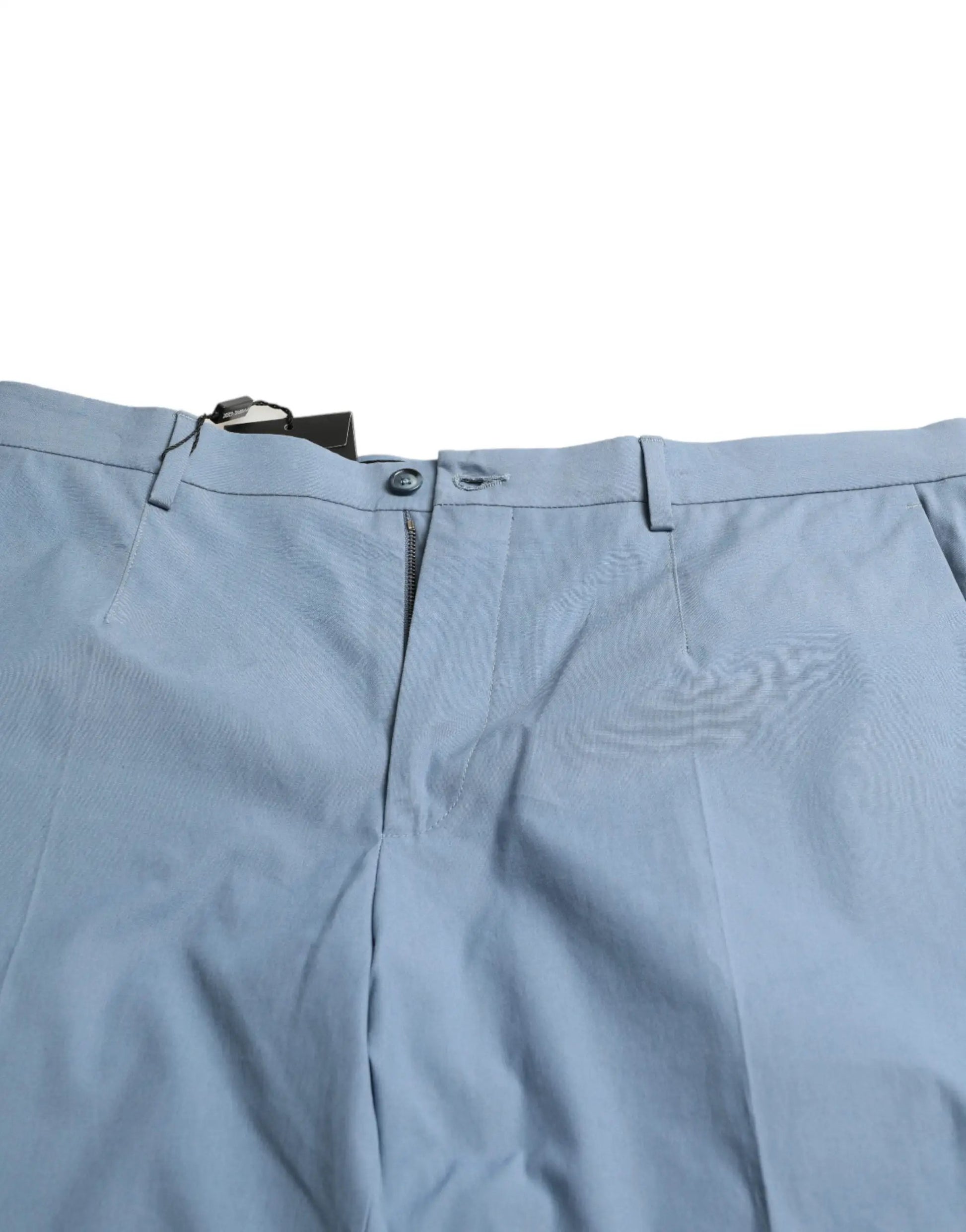Dolce & Gabbana Sky Blue Cotton Folded Hem Men Bermuda Shorts by Dolce & Gabbana