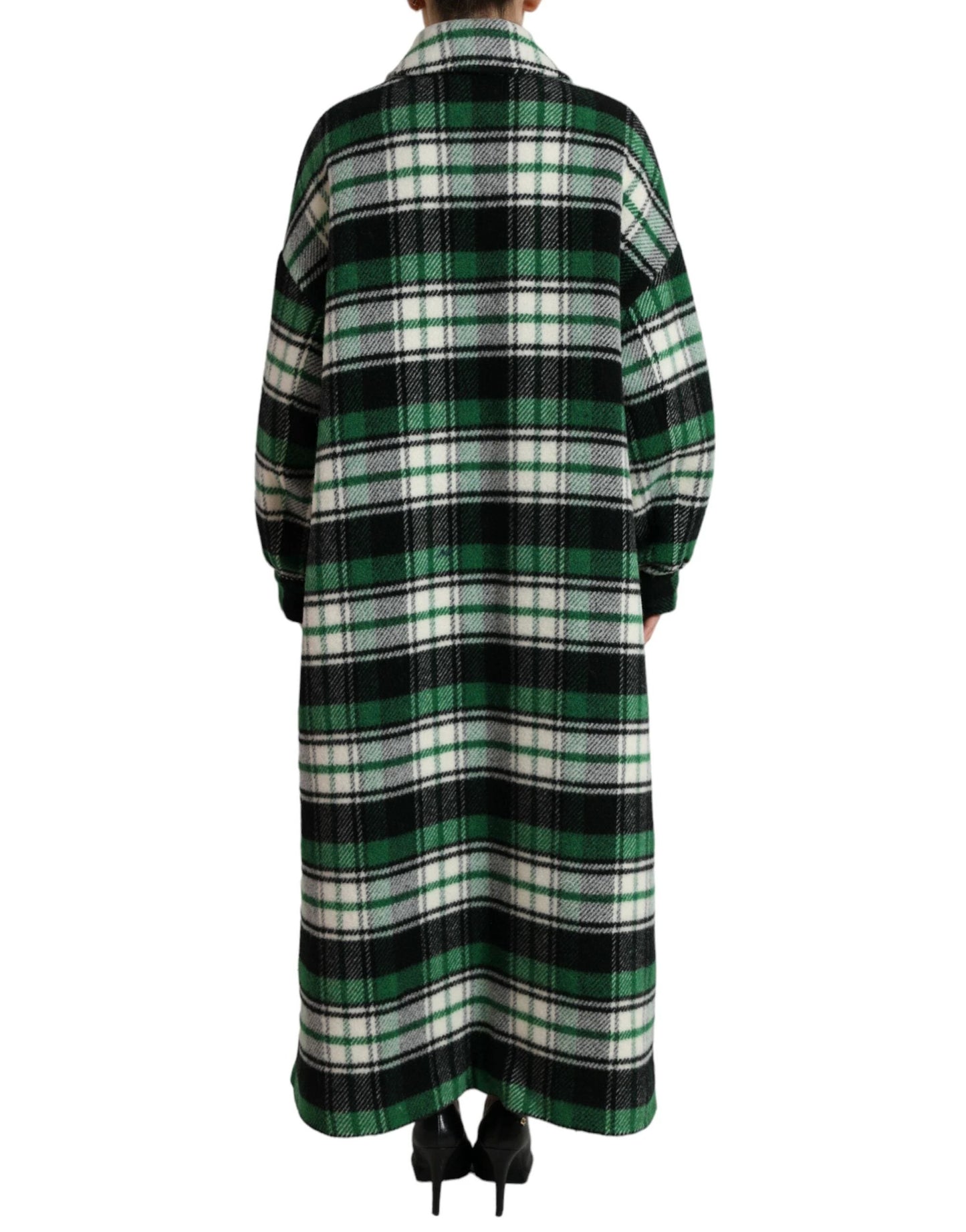 Dolce & Gabbana Green Plaid Long Sleeve Casual Coat Jacket by Dolce & Gabbana