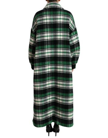 Dolce & Gabbana Green Plaid Long Sleeve Casual Coat Jacket by Dolce & Gabbana