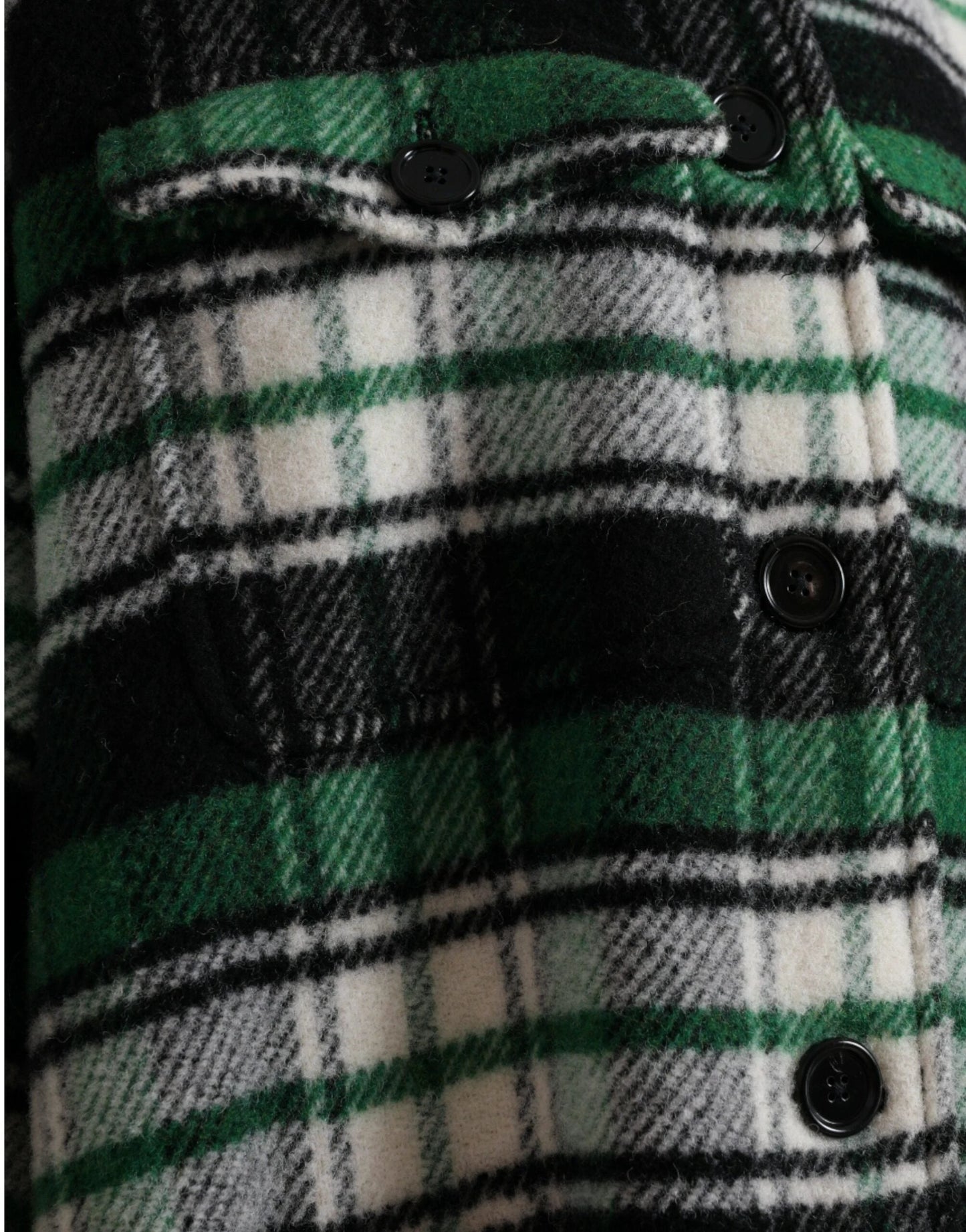 Dolce & Gabbana Green Plaid Long Sleeve Casual Coat Jacket by Dolce & Gabbana