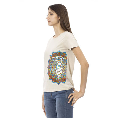 T-shirt Trussardi Action femme en coton et viscose beige – TR-23059