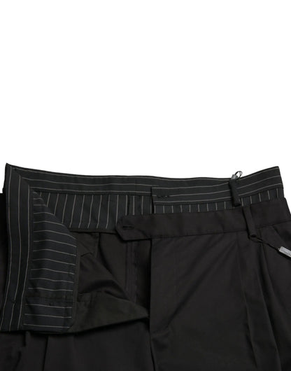 Dolce & Gabbana Black Cotton Stretch Cargo Bermuda Shorts by Dolce & Gabbana