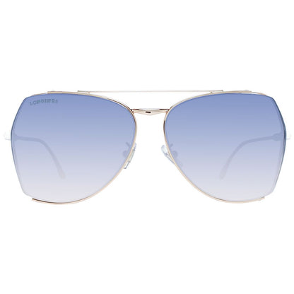 Longines Lunettes De Soleil Métal Or Pour Femme Verres Bleus Dégradés Style Aviateur