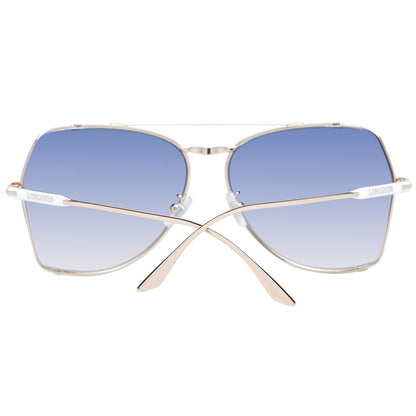 Longines Lunettes De Soleil Métal Or Pour Femme Verres Bleus Dégradés Style Aviateur