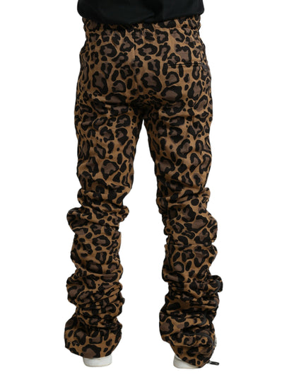 Jogging Dolce & Gabbana homme léopard en jacquard marron – PAN75042