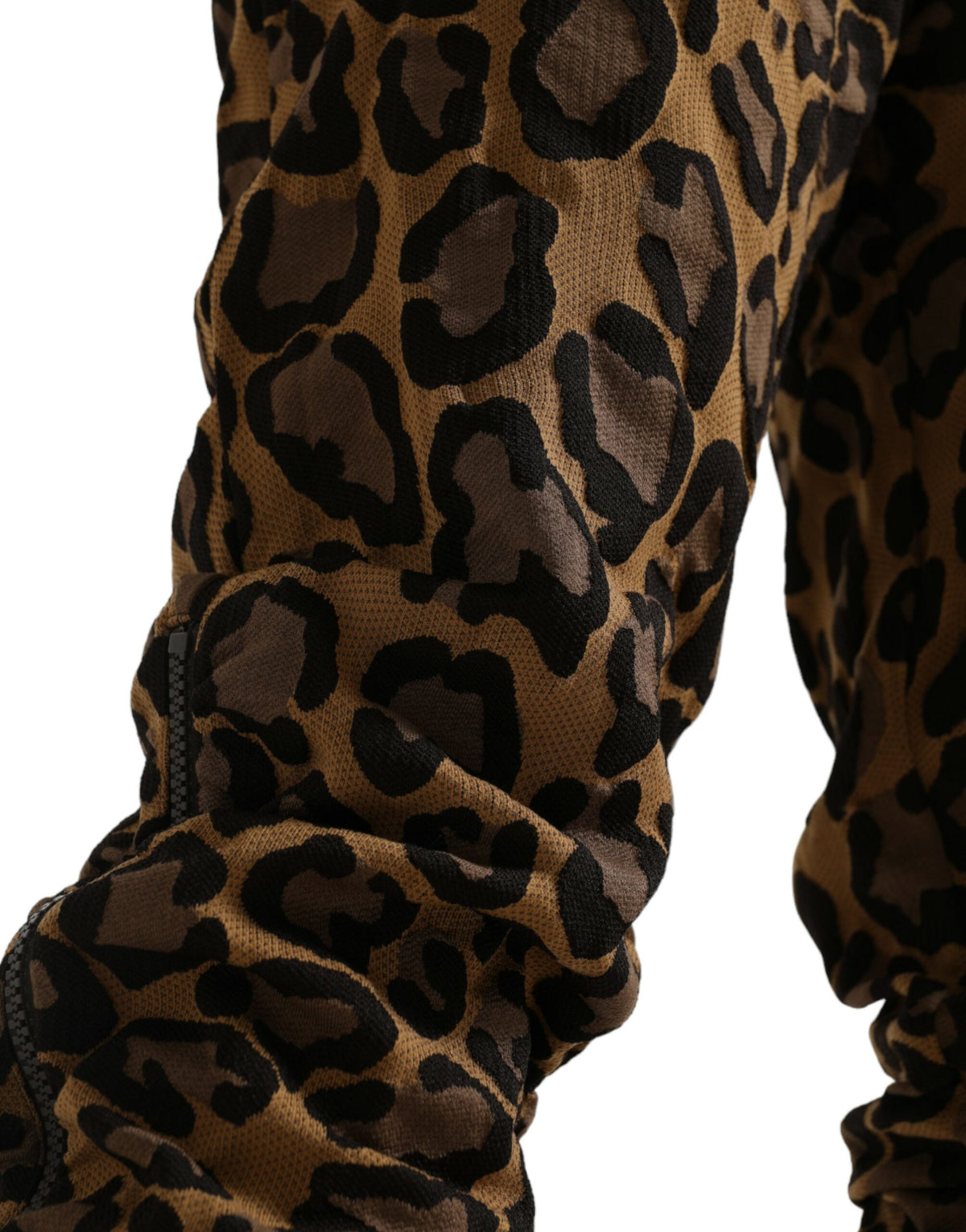 Jogging Dolce & Gabbana homme léopard en jacquard marron – PAN75042