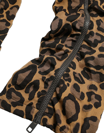 Jogging Dolce & Gabbana homme léopard en jacquard marron – PAN75042