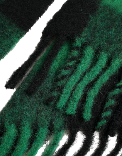 Dolce & Gabbana Black Green Buffalo Check Poncho Coat Jacket by Dolce & Gabbana