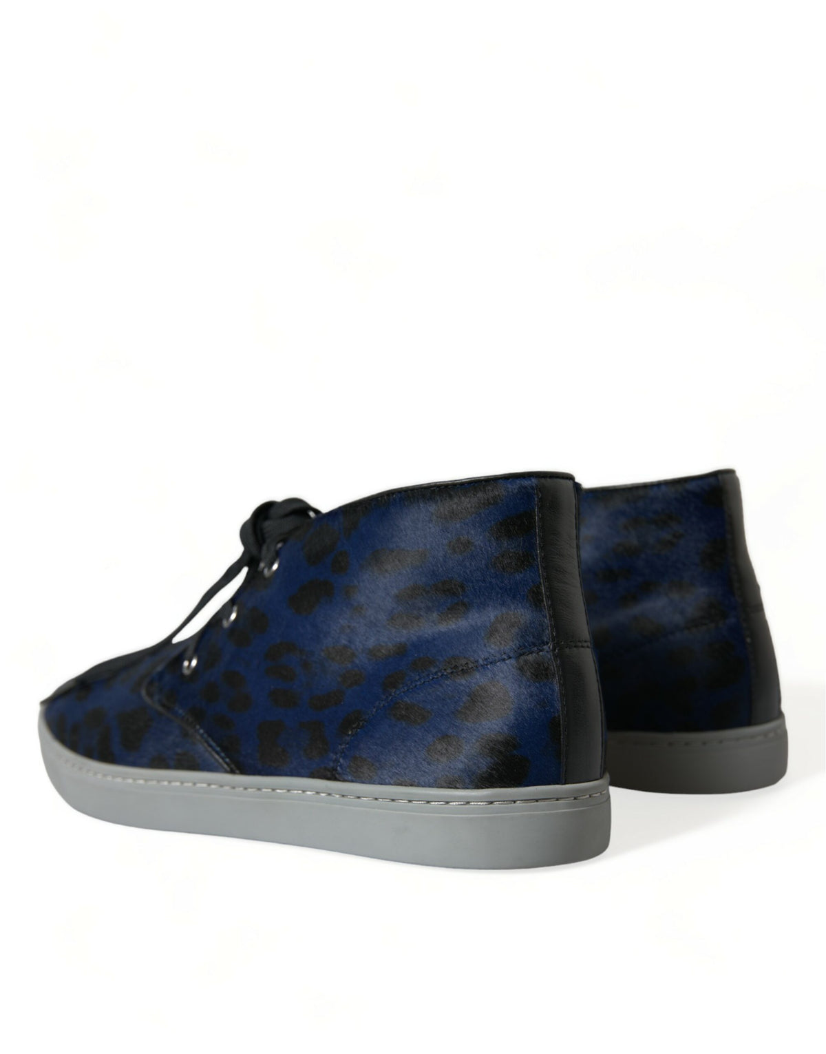 Baskets Dolce & Gabbana homme mi-montantes léopard en cuir de veau bleu – MV5435