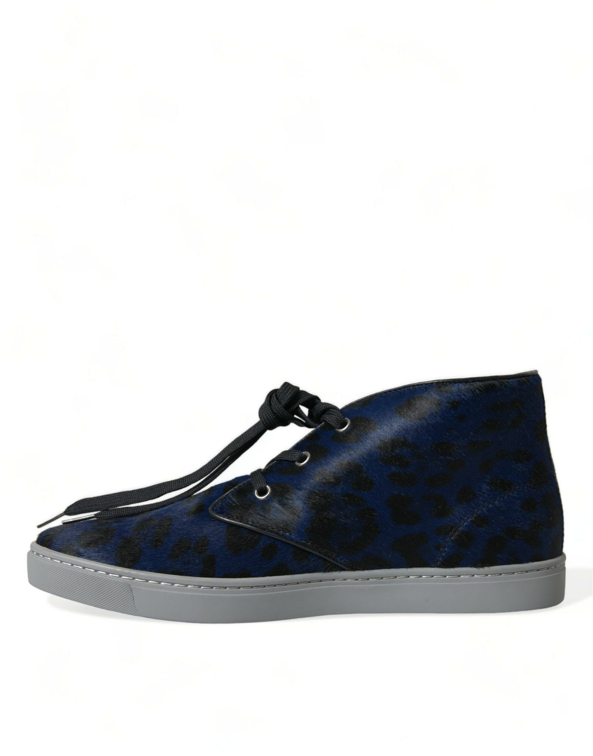 Baskets Dolce & Gabbana homme mi-montantes léopard en cuir de veau bleu – MV5435