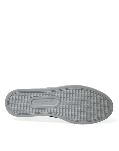 Baskets Dolce & Gabbana homme mi-montantes léopard en cuir de veau bleu – MV5435