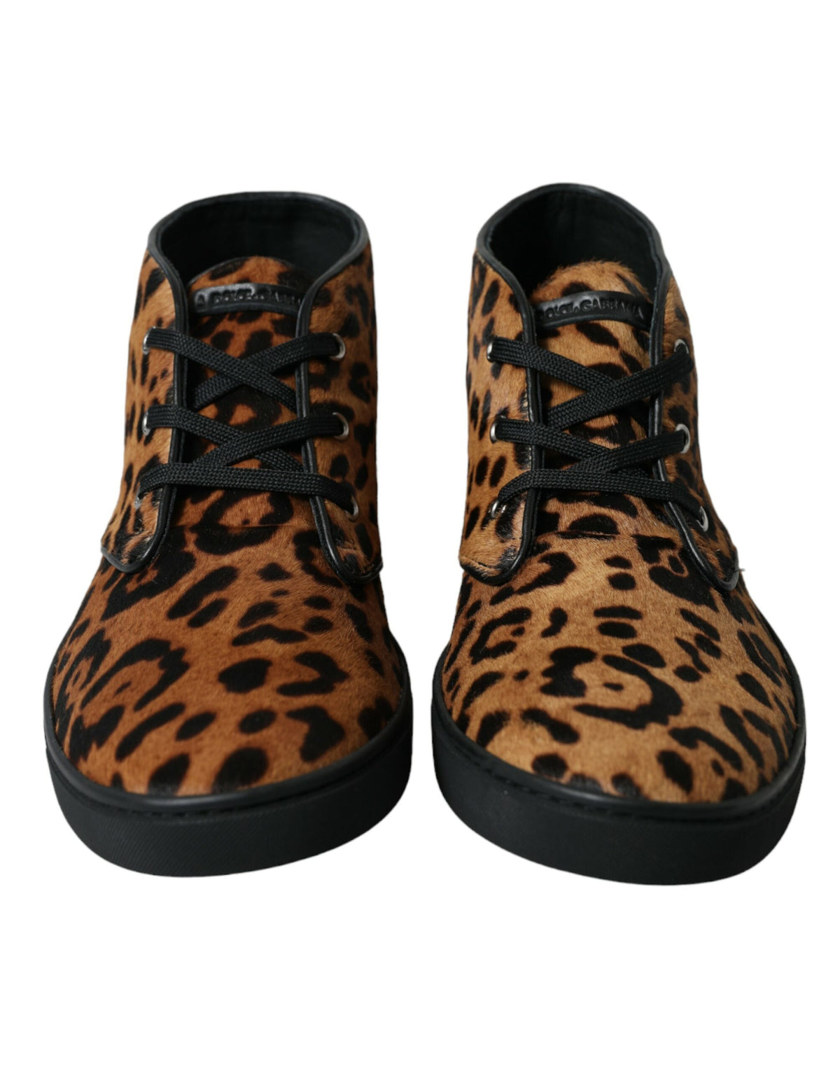 Baskets Dolce & Gabbana homme mi-montantes léopard en poil de poney marron – MV5436