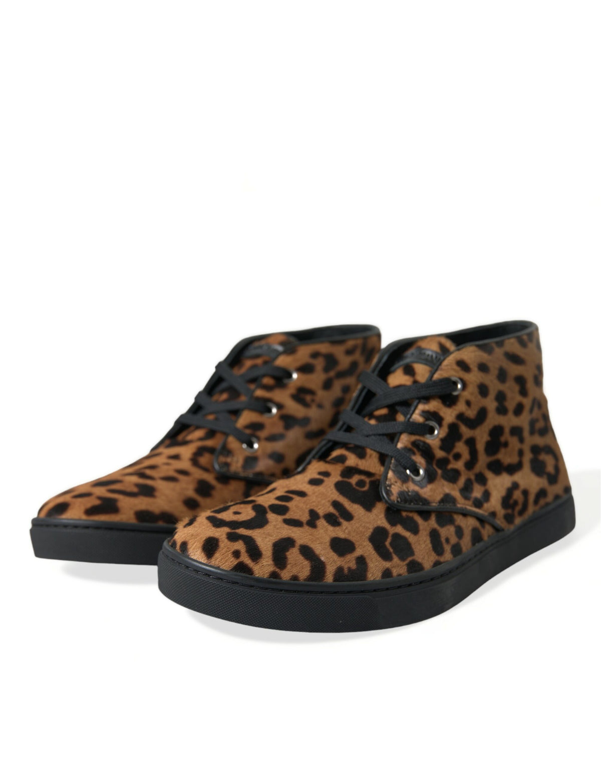 Baskets Dolce & Gabbana homme mi-montantes léopard en poil de poney marron – MV5436